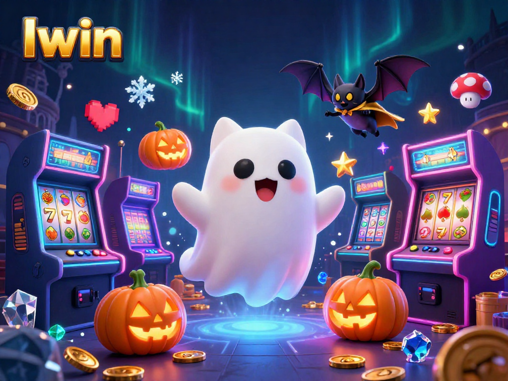 Iwin offers a thrilling casino experience with vibrant ghostly characters and exciting slot gameplay.