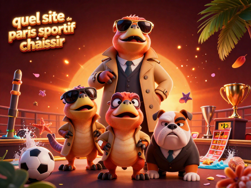 Comparez quel site de paris sportif choisir pour des paris compétitifs dans un décor animé similaire à un casino.