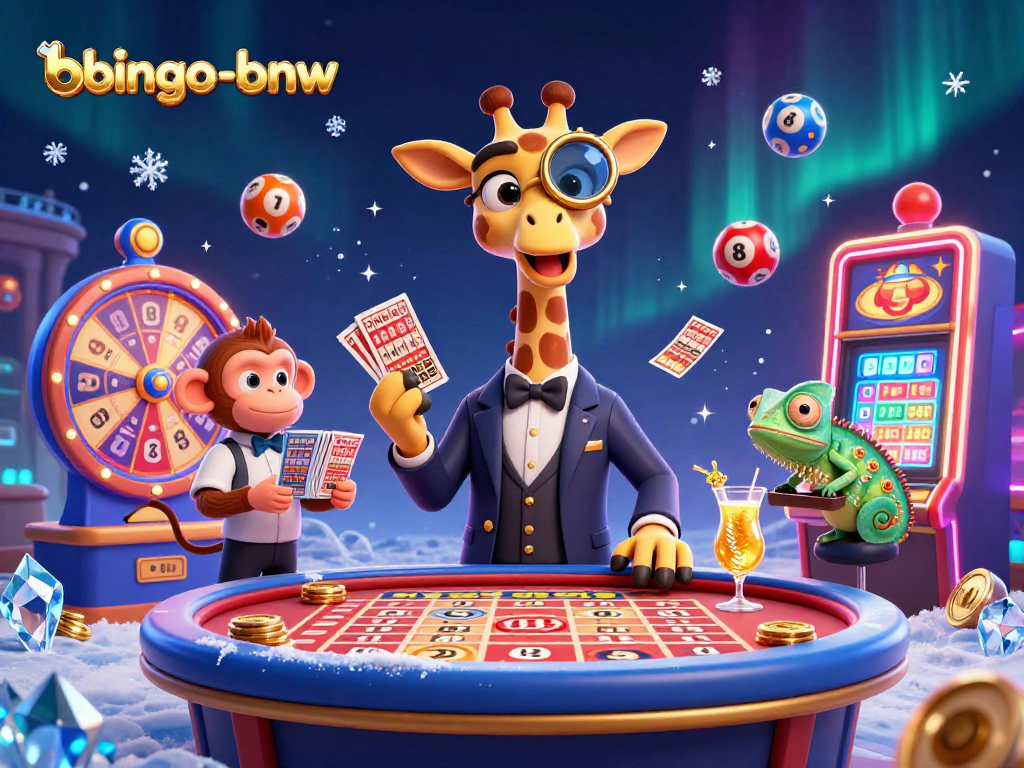 Bingo-bnw players enjoying vibrant gameplay with animated characters at a lively bingo table.