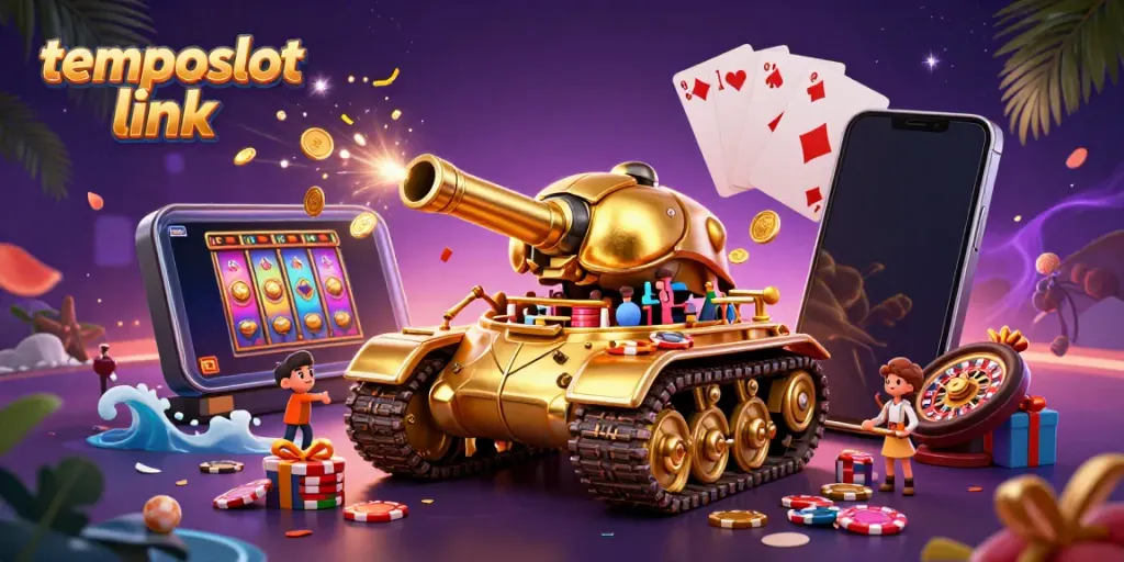 Permainan slot mengangkat peluang menang di temposlot link dengan kasino mini dan koin emas berjatuhan.