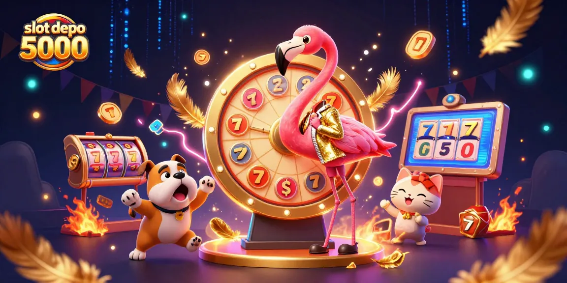 Engage in thrilling gameplay with slot depo 5000 prize wheel and animated characters