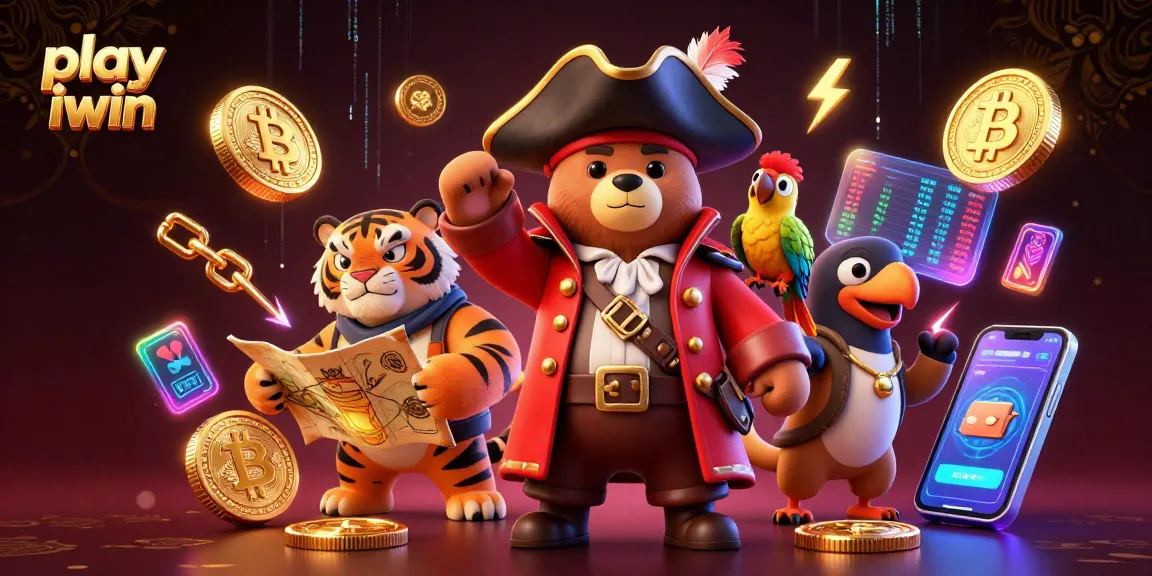 Play iwin and win big with a colorful 3D pirate-themed digital game scene.