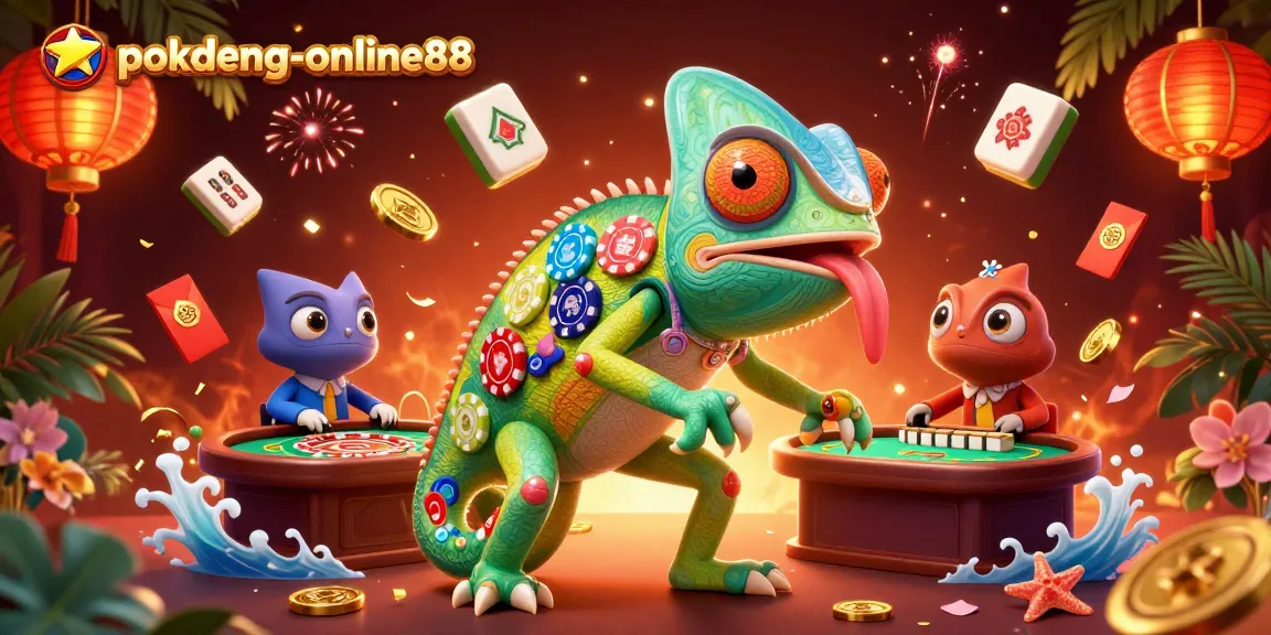 Experience the thrilling gameplay of pokdeng-online88 with vibrant casino illustrations.