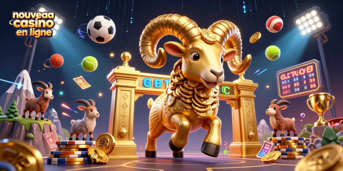 Vivez l'excitation du nouveau casino en ligne avec ce design animé de ram doré et de sports captivants.