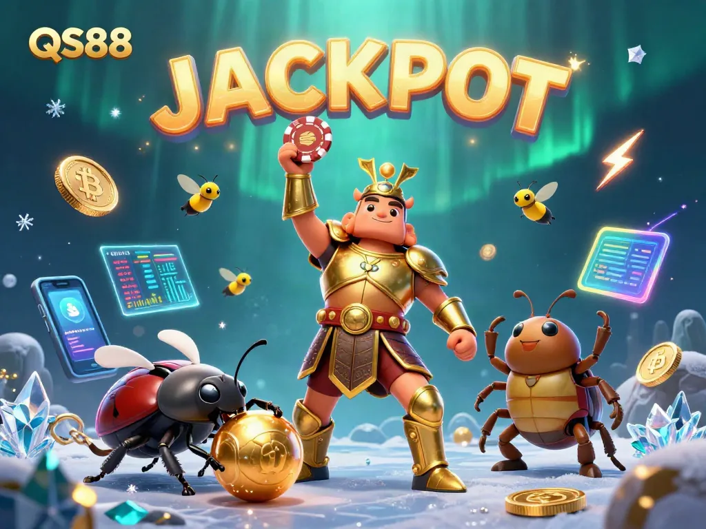 Experience the thrilling QS88 jackpot with vibrant gaming elements and dynamic characters.