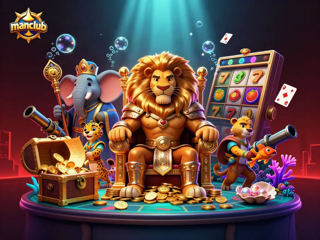 Experience thrilling wins at manclub with vibrant scenes of slots and casino excitement.