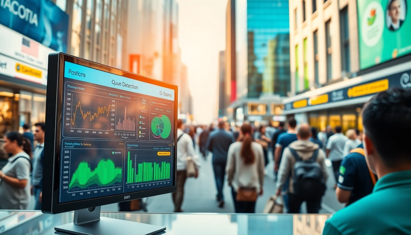 Showcasing queue detection software features in an urban environment with real-time data analytics.