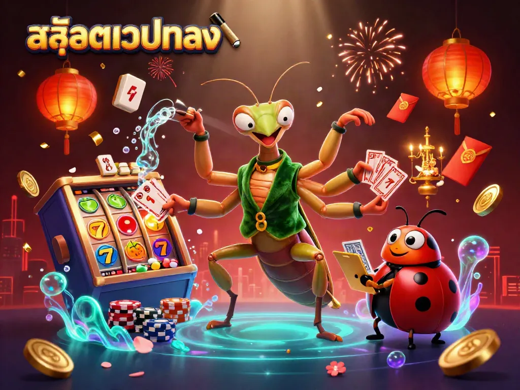 ภาพพิเศษสล๊อตเวปตรงรวมการ์ตูนมดอธิบายการเล่นในคาสิโน