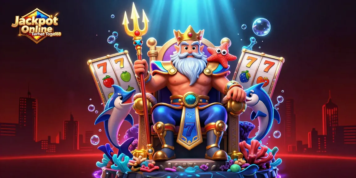 Experience thrilling gameplay with Jackpot Online Taruhan Togel88 in this vibrant underwater casino scene.
