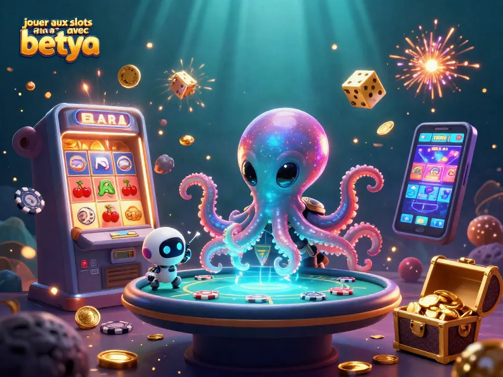 Experience the excitement of jouer aux slots avec betya in this vibrant 3D casino illustration.