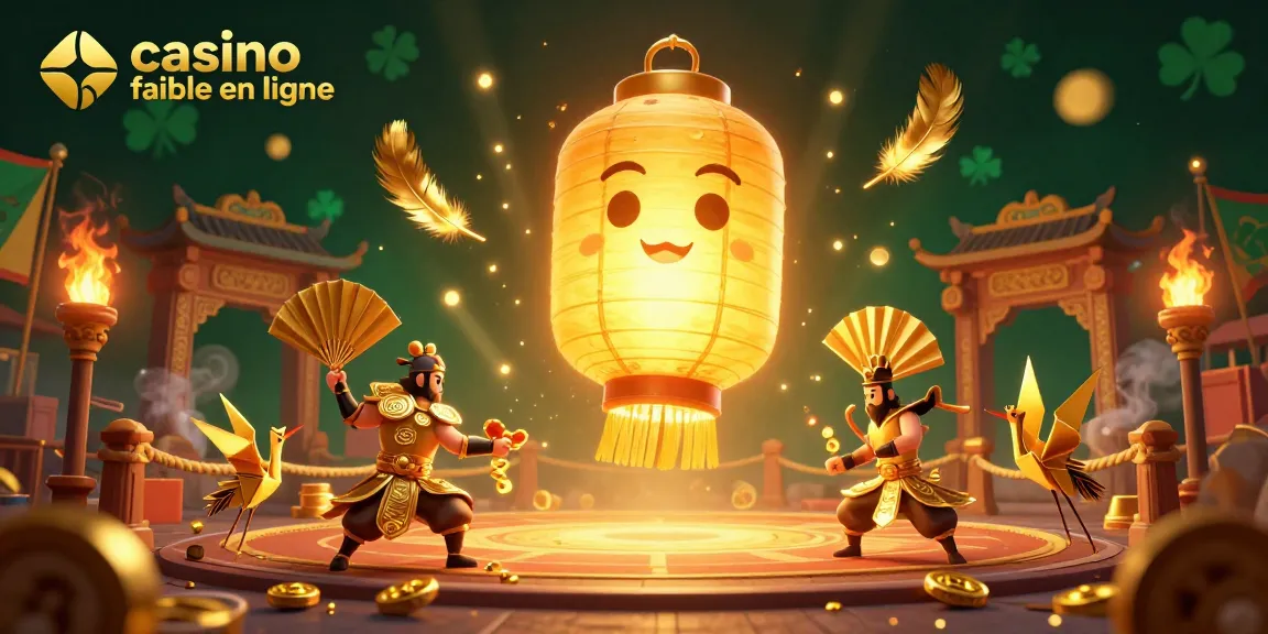 Découvrez l'expérience immersive d’un casino fiable en ligne avec des symboles de chance et des guerriers en papier.
