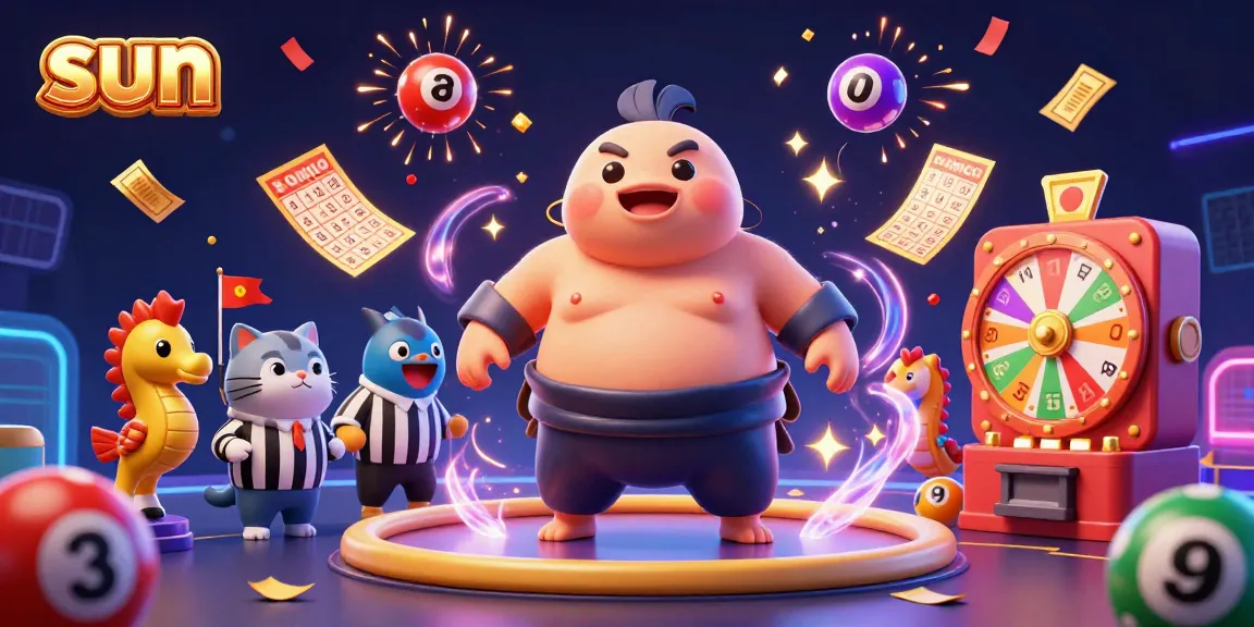 Catch the excitement at Sun casino with vibrant games, lots of colorful lottery balls, and festive celebratory effects.