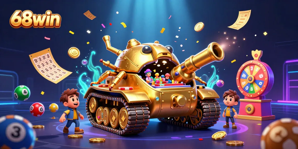 Experience the vibrant casino world of 68win with thrilling lottery balls and golden bets.