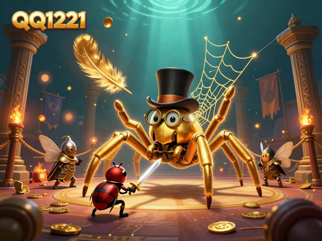 Engage with QQ1221 through dynamic casino adventures in this vibrant, themed illustration.