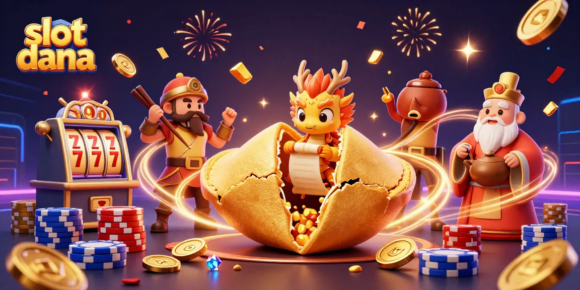 Experience excitement at slot dana with a rich illustration of casino elements and golden treasures.