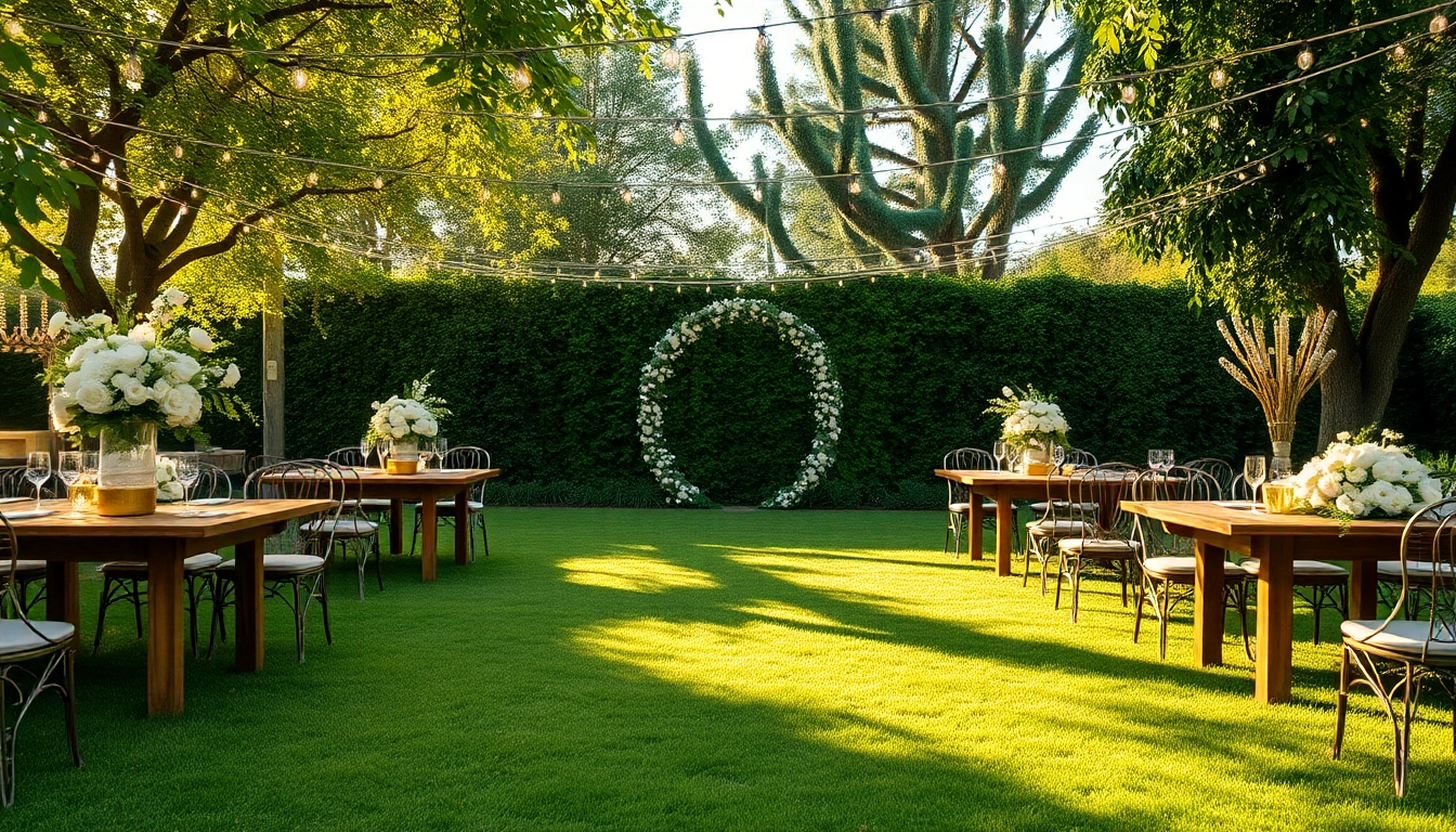 Elegant wedding venue pricing Clarksburg CA setup with floral arrangements and twinkling lights.
