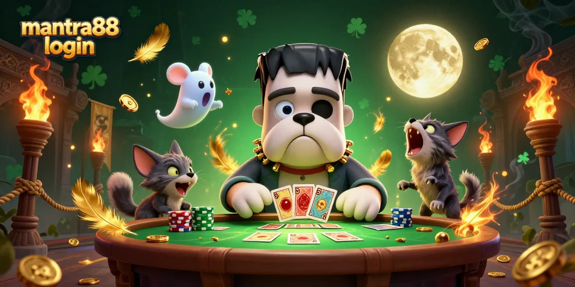 Experience exciting gameplay with mantra88 login as a bulldog dealer and mystical characters in a vibrant casino.