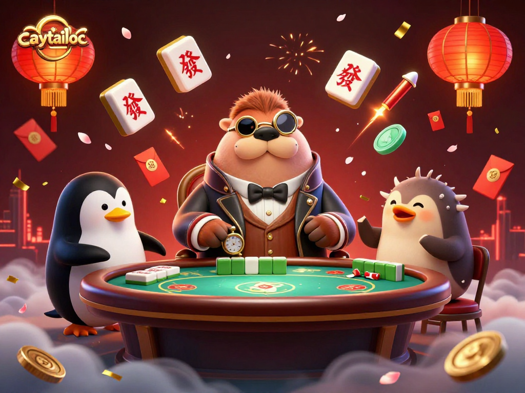 Play slots at caytailoc with a jolly walrus, a penguin dealer, and a bluffing pufferfish in a fun scene.