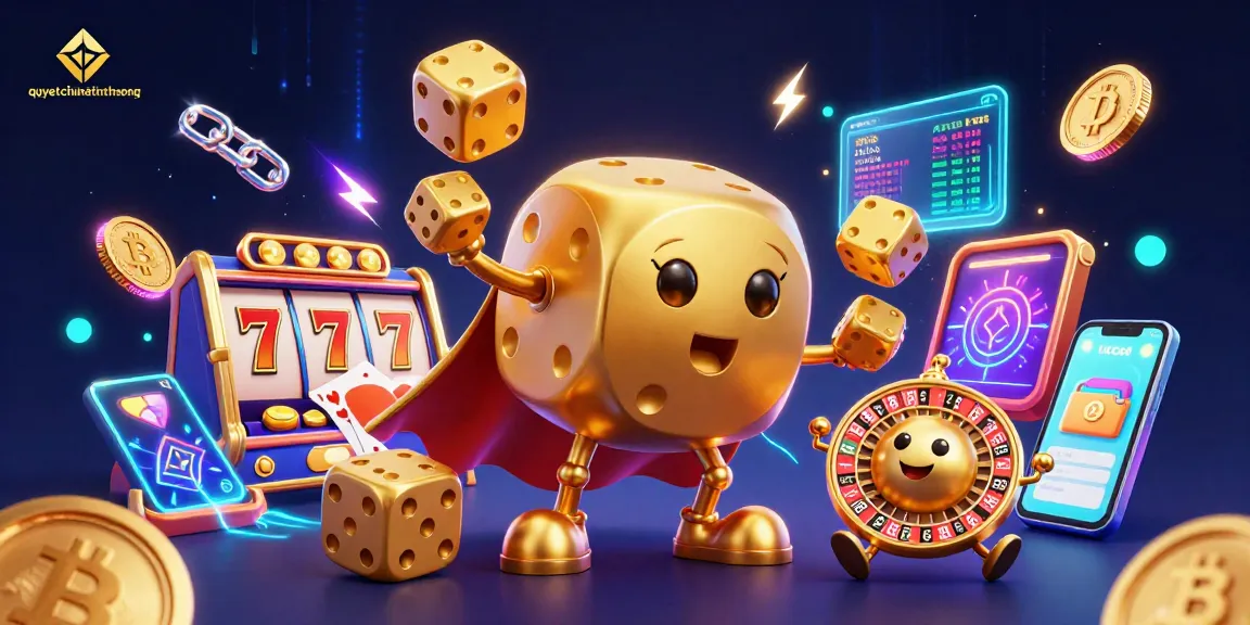Engage in thrilling gameplay with quyetchientienthuong's lively 3D golden dice and slot elements.