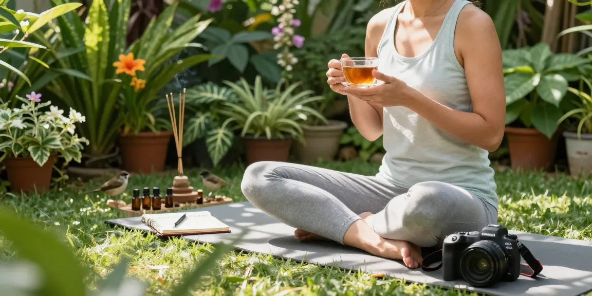 Kratom tea ritual in a peaceful garden for holistic wellness.