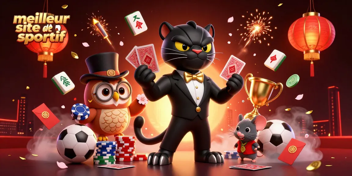 Illustration représentant le meilleur site de paris sportif avec des personnages animés et des éléments de jeu.