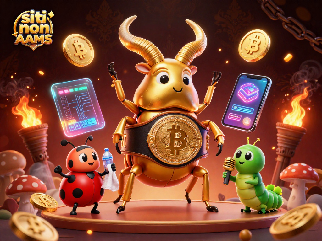 Giocatori che si sfidano nei siti non AAMS, con monete di criptovalute e simboli di gioco d'azzardo.