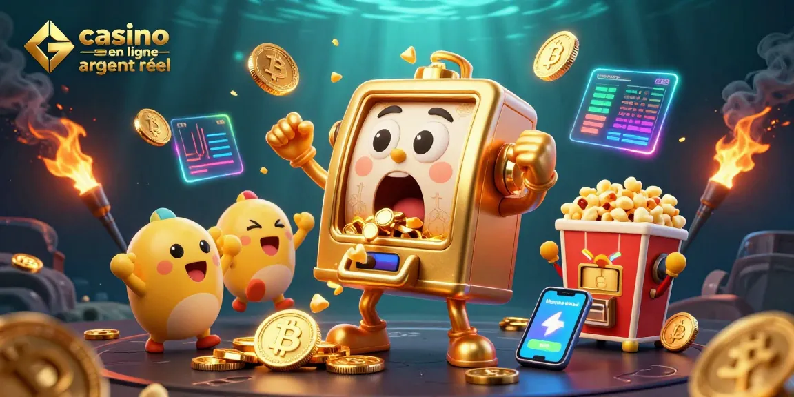 Gagnez gros avec des machines à sous au casino en ligne argent réel, illustré par une machine à jackpots éblouissante.