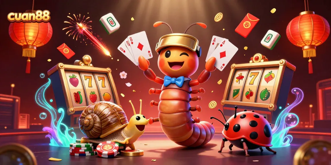 Experience winning thrills with cuan88 in this vibrant 3D casino scene featuring playful characters and dynamic gaming elements.