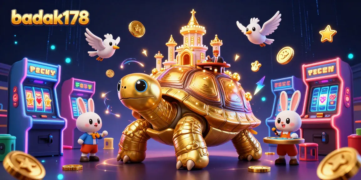 Experience winning excitement at badak178 with a vibrant 3D casino scene featuring games and rich visuals.