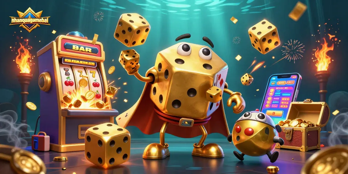 Experience the thrill of online gambling with nhanquagamebai’s vibrant casino scene, featuring golden dice and explosive winnings.