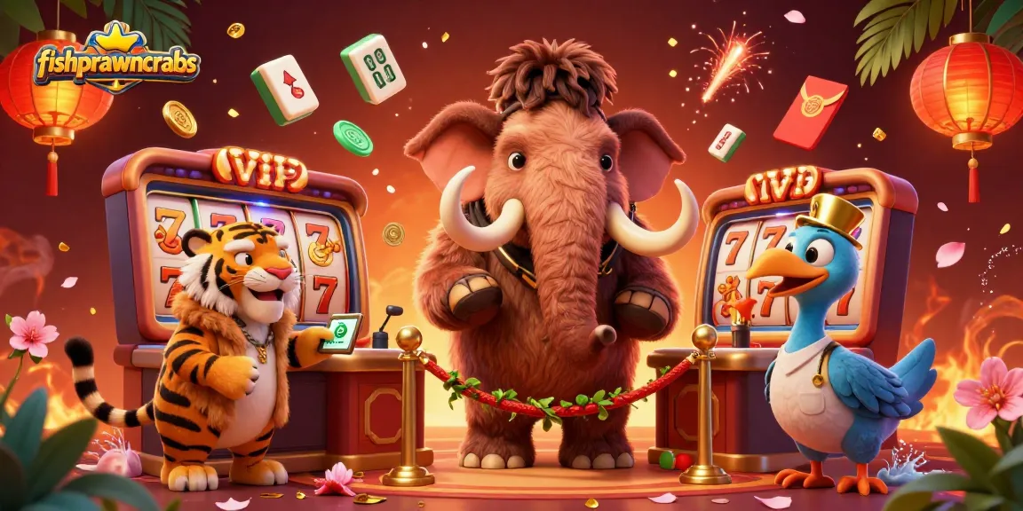 Engage in fishprawncrabs with vibrant casino-themed illustration featuring unique characters and dynamic gaming elements.