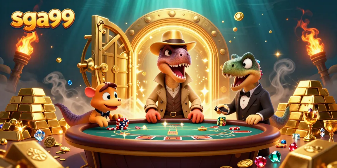 Experience the excitement with sga99 as the velociraptor card counter engages at a vibrant blackjack table.