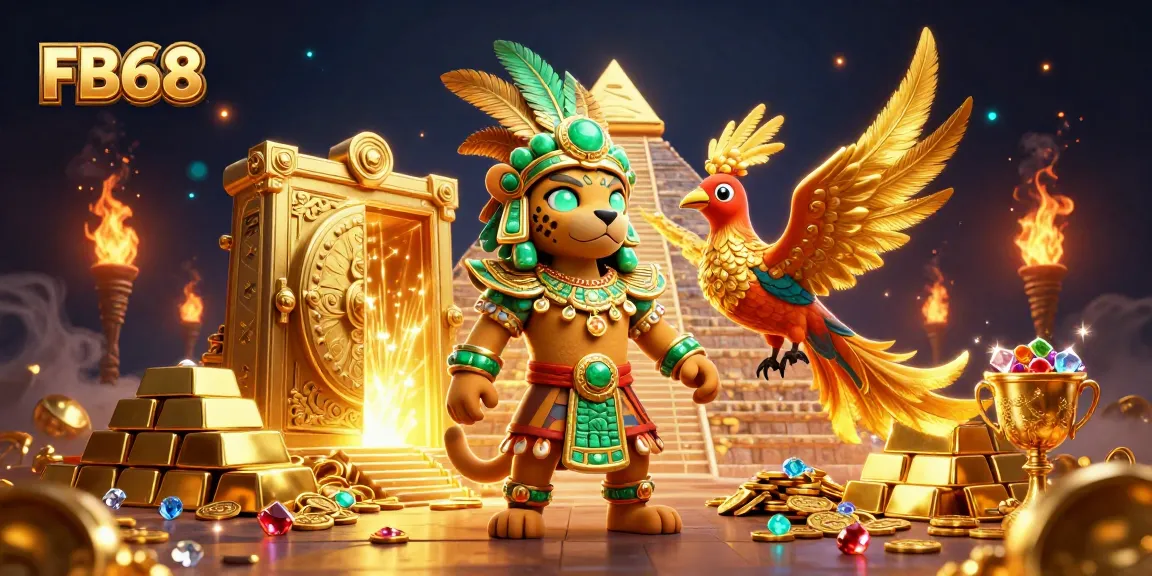 Spin the reels at FB68 with jackpot treasures unveiled amidst shimmering gold and gems.
