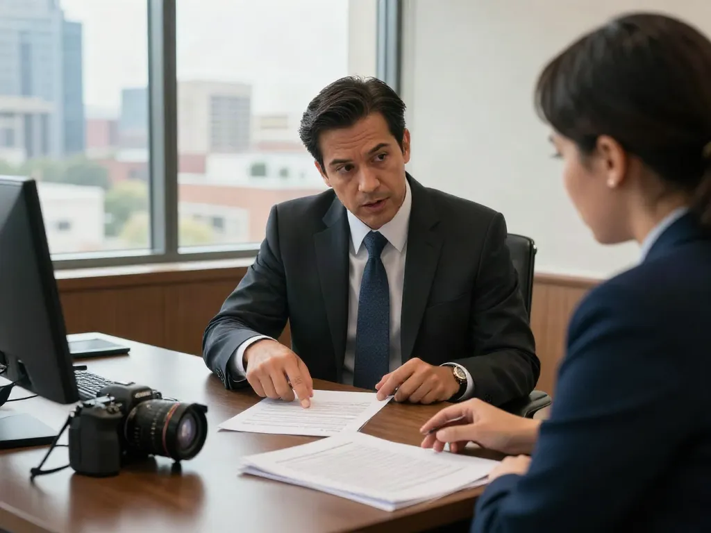 Atlanta criminal defense attorney meeting with client about Forsyth County Georgia DUI arrests, showcasing legal consultation.