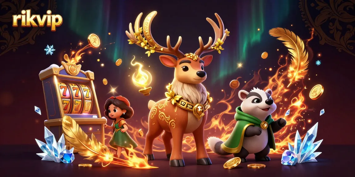 Experience thrilling wins at rikvip with dynamic slot machines and mystical characters in a spectacular 3D casino scene.