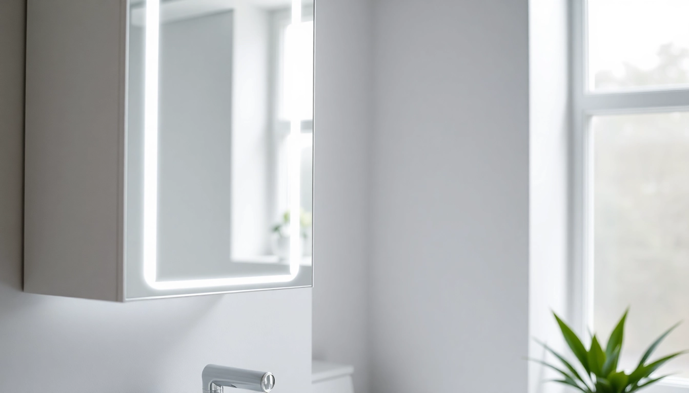 Helle badezimmer spiegelschränke beleuchtung mit modernem Design in elegantem Badezimmer.