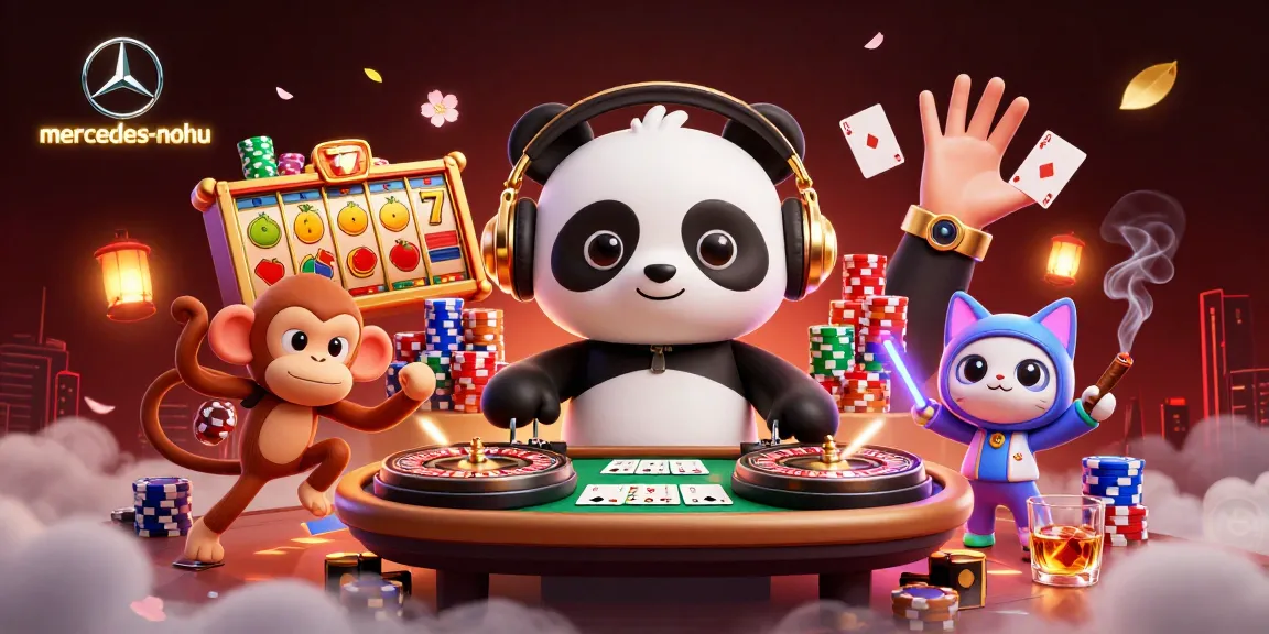 Experience the thrill of mercedes-nohu with a lively casino scene featuring a DJ panda and vibrant elements.