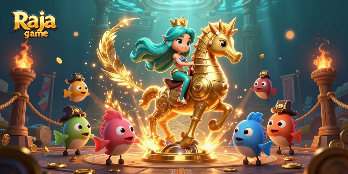 Experience thrilling gameplay with Raja game as a mermaid princess navigates a vibrant underwater casino adventure.